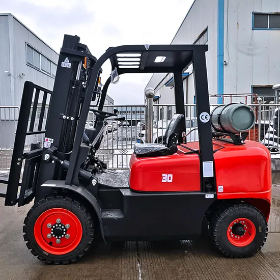 Fabricant de chariots élévateurs haut de gamme en Chine, moteur Nissan K25 3t, chariot élévateur à essence GPL Montacarga de haute qualité